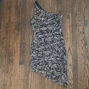 Likely Asymmetrical Black and White Dress